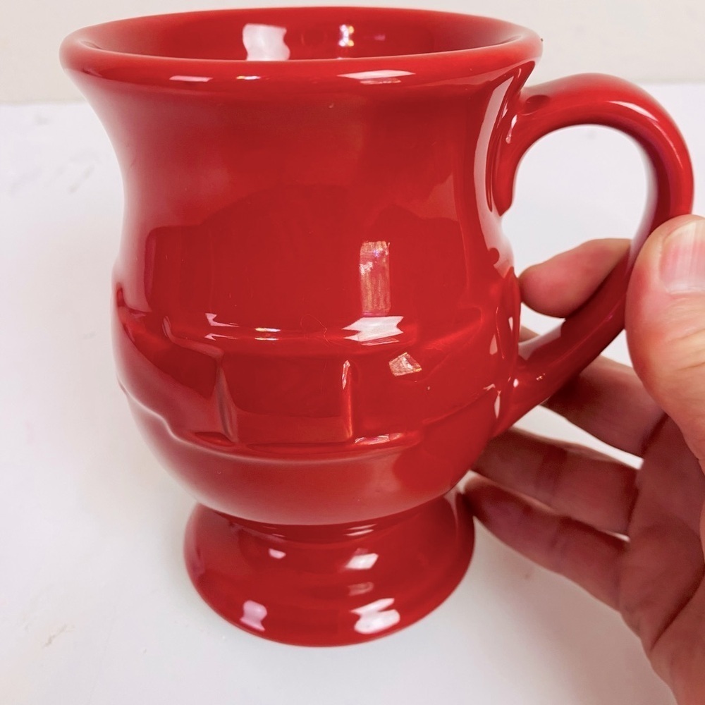 Longaberger Woven Traditions Tomato Red Pedestal Mug